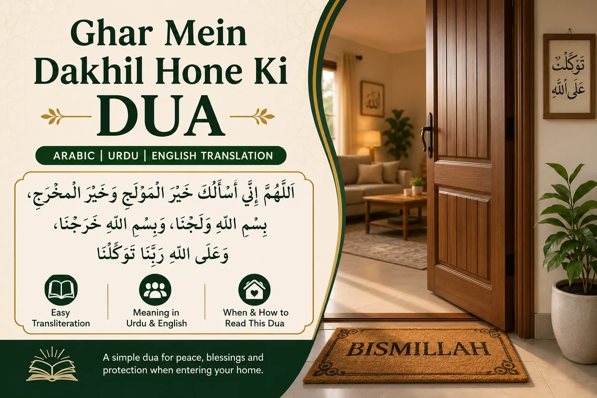 Ghar Mein Dakhil Hone Ki Dua – Arabic, Urdu & English Translation — illustration 1