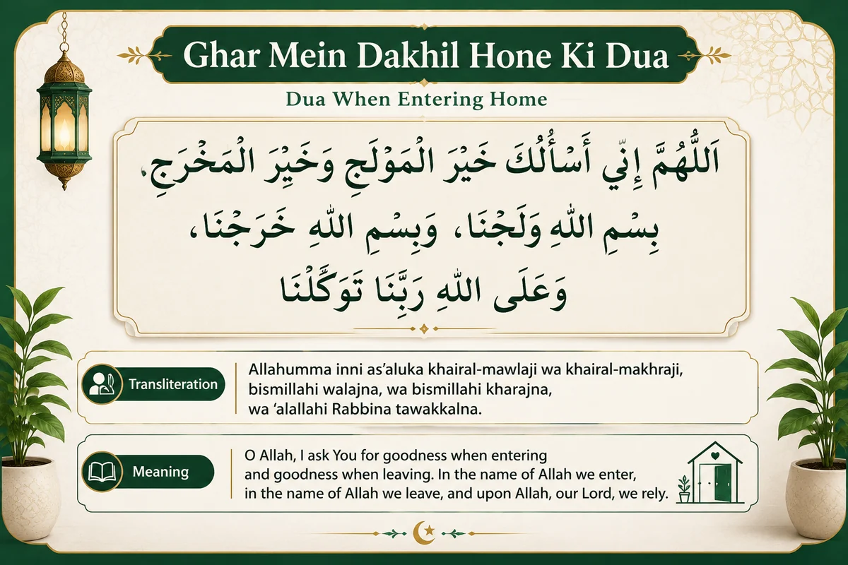 Ghar Mein Dakhil Hone Ki Dua – Arabic, Urdu & English Translation — illustration 2