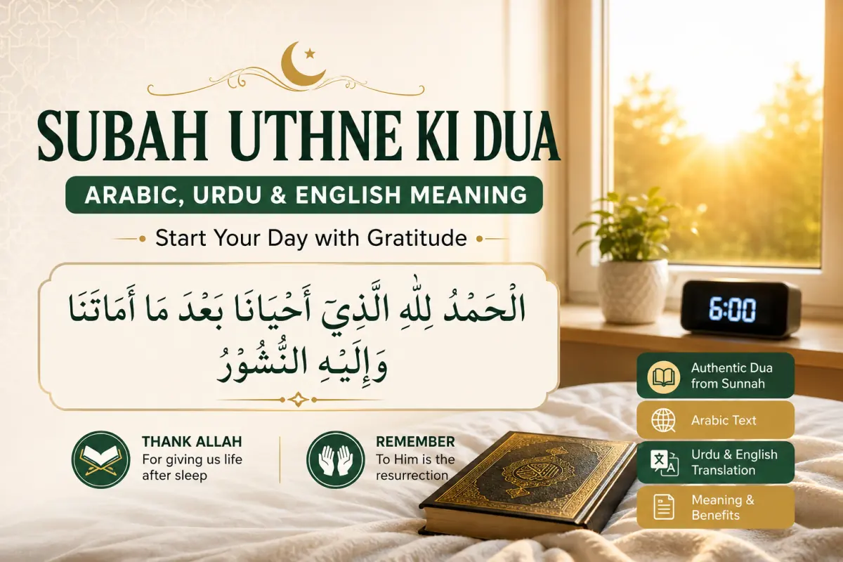 Subah Uthne Ki Dua – Arabic, Urdu & English Meaning — illustration 1